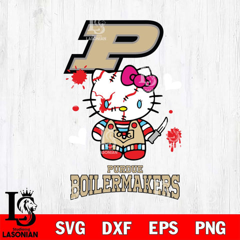 Purdue Boilermakers Hello Kitty Horror 2 Svg Eps Dxf Png File, Digital Download