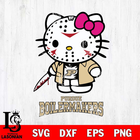 Purdue Boilermakers Hello Kitty Horror 3 Svg Eps Dxf Png File, Digital Download