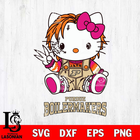 Purdue Boilermakers Hello Kitty Horror Svg Eps Dxf Png File, Digital Download