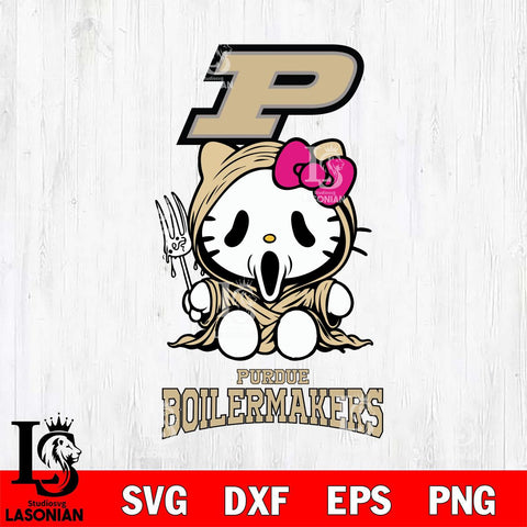 Purdue Boilermakers Hello Kitty Horror 4 Svg Eps Dxf Png File, Digital Download