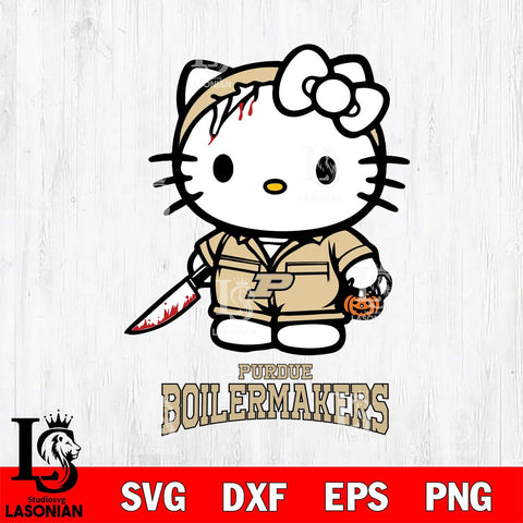 Purdue Boilermakers Hello Kitty Horror 5 Svg Eps Dxf Png File, Digital Download