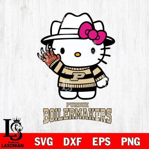 Purdue Boilermakers Hello Kitty Horror 6 Svg Eps Dxf Png File, Digital Download