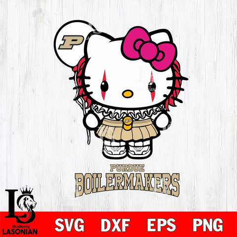 Purdue Boilermakers Hello Kitty Horror 7 Svg Eps Dxf Png File, Digital Download
