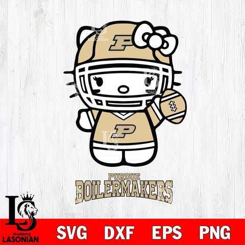 Purdue Boilermakers Hello Kitty NCAA 1 Svg Eps Dxf Png File, Digital Download, Instant Download