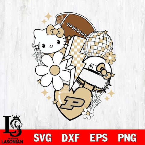 Purdue Boilermakers Hello Kitty NCAA 2 Svg Eps Dxf Png File, Digital Download, Instant Download