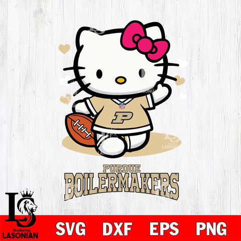 Purdue Boilermakers Hello Kitty NCAA 3 Svg Eps Dxf Png File, Digital Download, Instant Download
