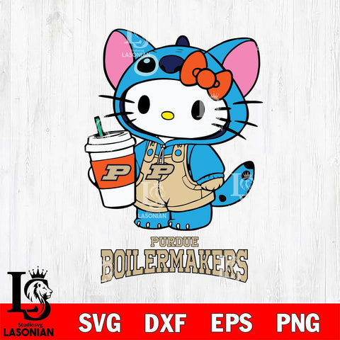 Purdue Boilermakers Hello Kitty Stitch Svg Eps Dxf Png File, NCAA svg, Digital Download, Instant Download