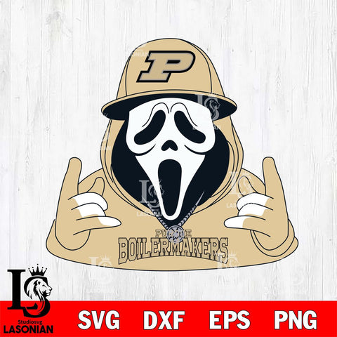 Purdue Boilermakers Horror Character Ghostface Sport Svg Eps Dxf Png File, NCAA svg, Digital Download, Instant Download