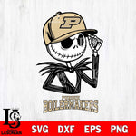 Purdue Boilermakers Jack Skellington 3 Halloween Svg Eps Dxf Png File, NCAA svg, Digital Download, Instant Download