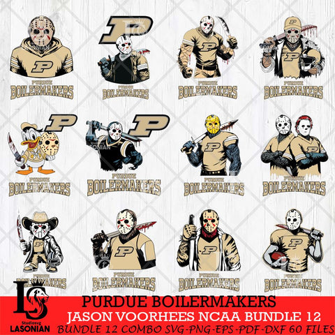 Purdue Boilermakers Jason Voorhees NCAA Bundle 12 SVG Svg Eps Dxf Png File, Digital Download