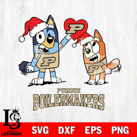 Purdue Boilermakers Love Bluey Christmas Svg Eps Dxf Png File, Digital Download