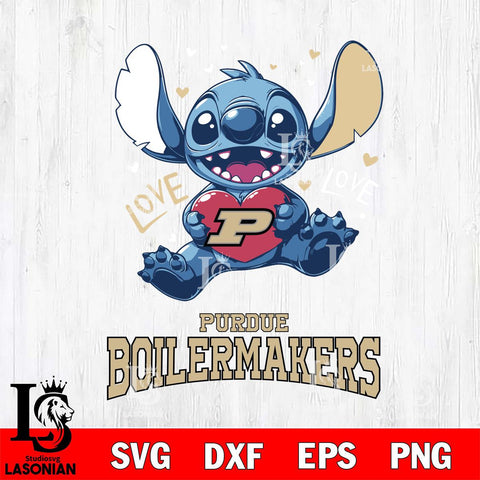 Purdue Boilermakers Love Stitch, Svg Eps Dxf Png File, Digital Download