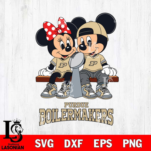 Purdue Boilermakers Mickey And Minnie Football Champions Svg Eps Dxf Png File, NCAA svg , Digital Download , Instant Download, Cricut File