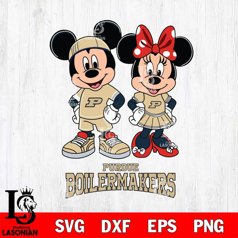 Purdue Boilermakers Mickey And Minnie Rugby Svg Eps Dxf Png File, NCAA svg , Digital Download , Instant Download, Cricut File