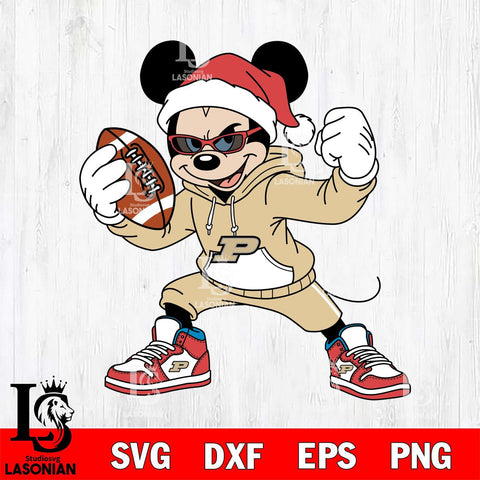 Purdue Boilermakers Mickey Cool Football Christmas File Cut, NCAA SVG DXF EPS PNG FILE, Digital Download , Criucut , Silhouette