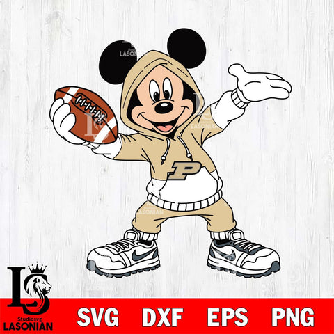 Purdue Boilermakers Mickey Disney Football Christmas File Cut, NCAA SVG DXF EPS PNG FILE, Digital Download , Criucut , Silhouette