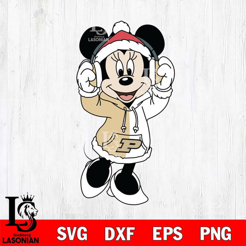 Purdue Boilermakers Minnie Mouse Disney Football Christmas File Cut, NCAA SVG DXF EPS PNG FILE, Digital Download , Criucut , Silhouette