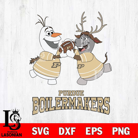 Purdue Boilermakers Olaf & Sven Football Cricut,Christmas SVG DXF EPS PNG FILE, NCAA Digital Download,Instant Download, Silhouette