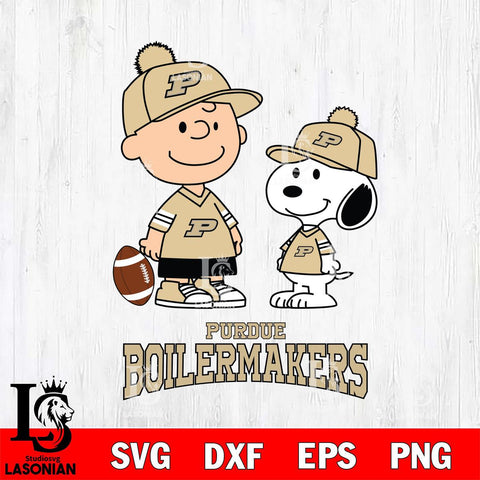Purdue Boilermakers Peanuts Snoopy Friends Football SVG DXF EPS PNG FILE,Snoopy File Cut, NCAA Digital Download,Instant Download,Christmas Silhouette