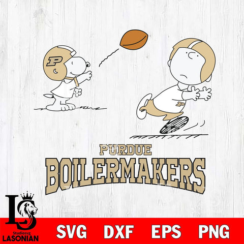 Purdue Boilermakers Peanuts play football SVG DXF EPS PNG FILE,Snoopy File Cut, NCAA Digital Download,Instant Download,Christmas Silhouette