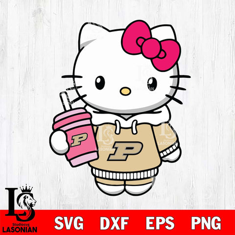 Purdue Boilermakers Pretty Hello Kitty Svg Eps Dxf Png File, Digital Download, Instant Download