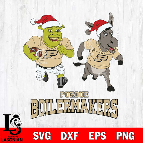 Purdue Boilermakers Shrek and Donkey Football Cricut,Christmas SVG DXF EPS PNG FILE, NCAA Digital Download,Instant Download, Silhouette