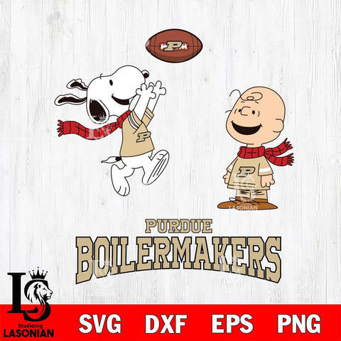 Purdue Boilermakers Snoopy & Charlie Brown Football Cricut,Christmas SVG DXF EPS PNG FILE, NCAA Digital Download,Instant Download, Silhouette