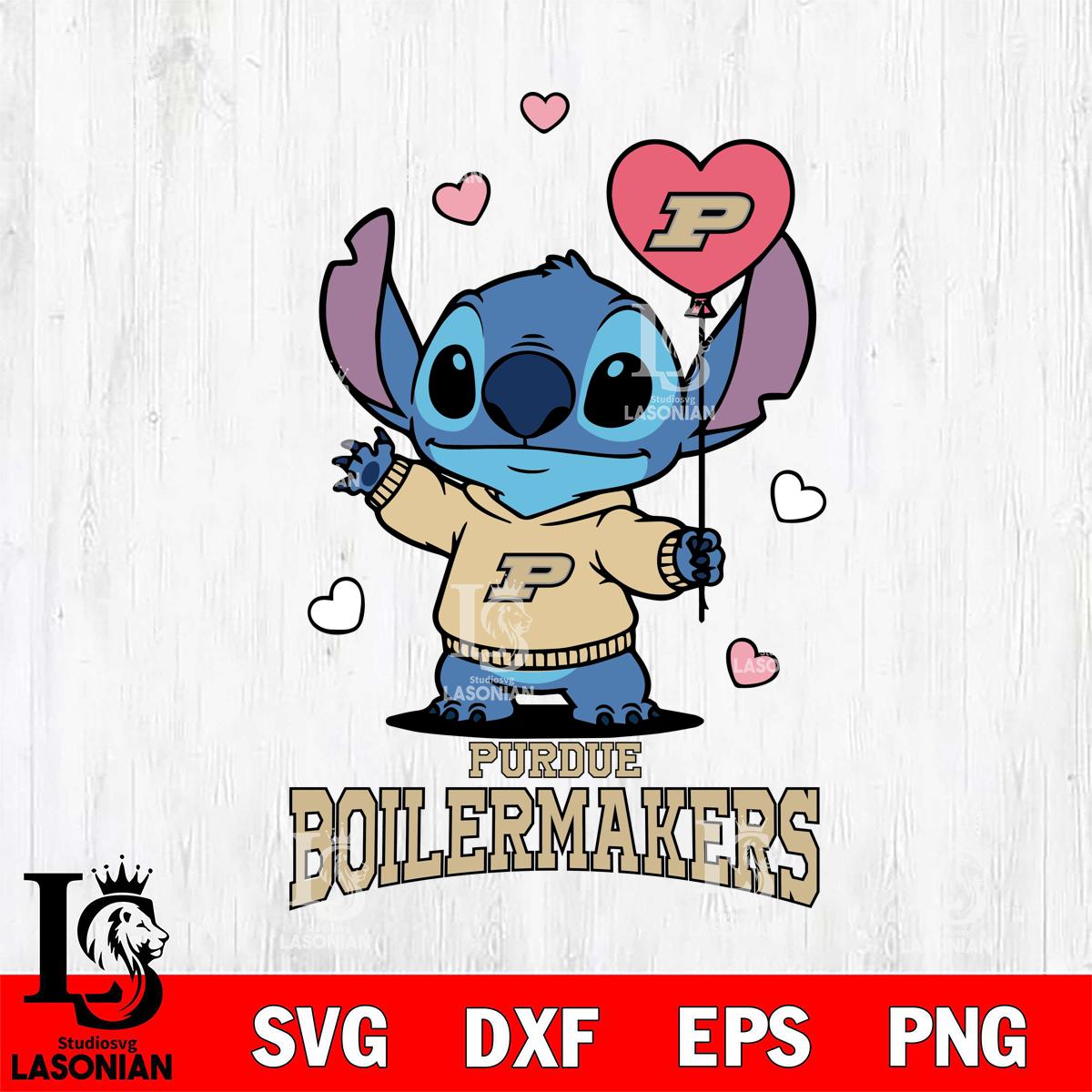 Purdue Boilermakers Stitch Balloons Heart Digital Download, NCAA SVG ...