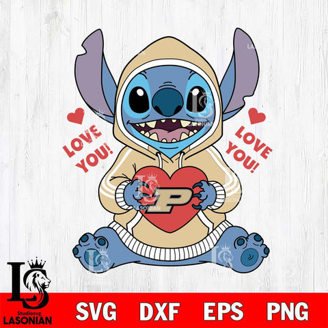 Purdue Boilermakers Stitch Love You File Cut, NCAA SVG DXF EPS PNG FILE, Digital Download , Criucut , Silhouette