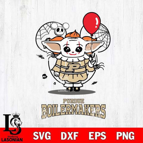 Purdue Boilermakers Stitch Pennywise Halloween Svg Eps Dxf Png File, Digital Download, Instant Download
