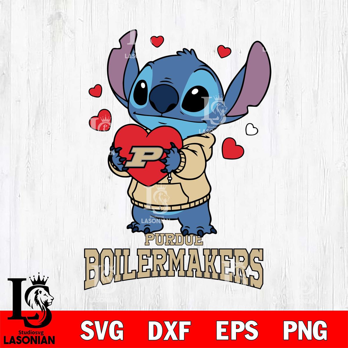 Purdue Boilermakers Stitch heart Digital Download, NCAA SVG DXF EPS PNG ...