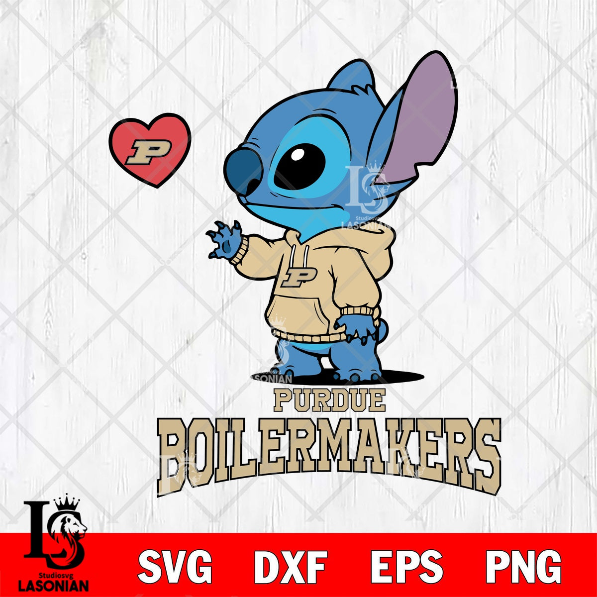 Purdue Boilermakers Stitch valentine heart File cut , Football Criucut ...