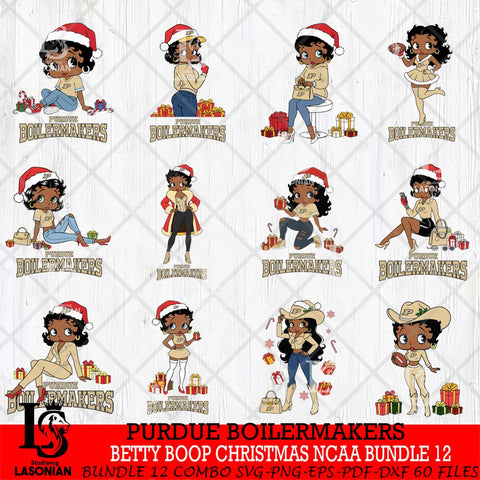 Purdue Boilermakers  Betty Boop Christmas NCAA Bundle File Cut, Bundle NCAA SVG DXF EPS PNG PDF File, Digital Download , Criucut , Silhouette