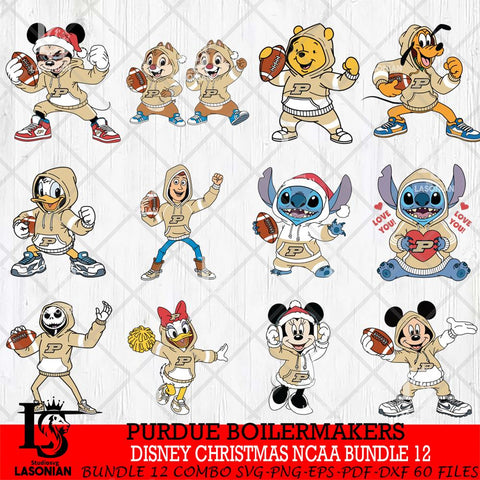 Purdue Boilermakers  Disney christmas NCAA Bundle File Cut, Bundle NCAA SVG DXF EPS PNG FILE, Digital Download , Criucut , Silhouette
