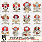 Purdue Boilermakers  Pennywise Horror NCAA Bundle 12 SVG Svg Eps Dxf Png File, Digital Download