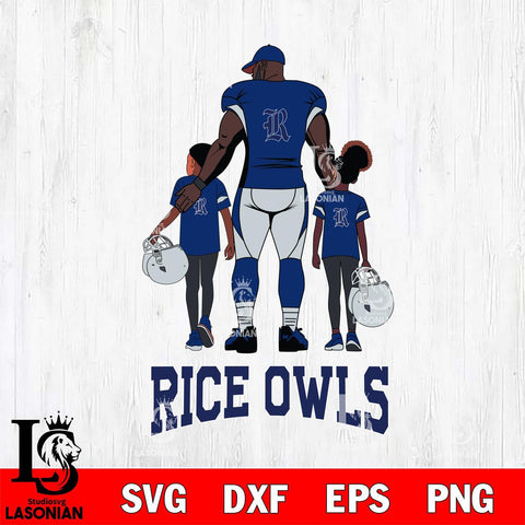 Rice Owls 3 Father and son Rugby SVG DXF EPS PNG FILE,NCAA SVG, Father day Digital Download,Instant Download, Silhouette