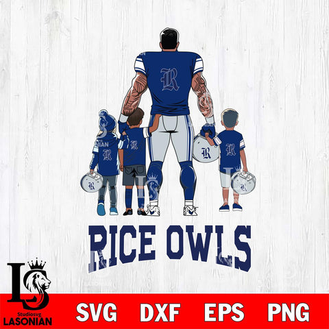 Rice Owls 4 Father and son Rugby SVG DXF EPS PNG FILE,NCAA SVG, Father day Digital Download,Instant Download, Silhouette
