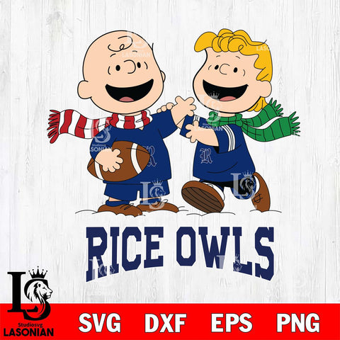 Rice Owls Charlie Brown & Linus Football Cricut,Christmas SVG DXF EPS PNG FILE, NCAA Digital Download,Instant Download, Silhouette