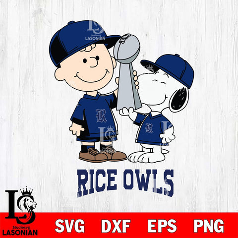 Rice Owls Charlie Brown and Snoopy Champions Svg Eps Dxf Png File, NCAA svg , Digital Download , Instant Download, Cricut File