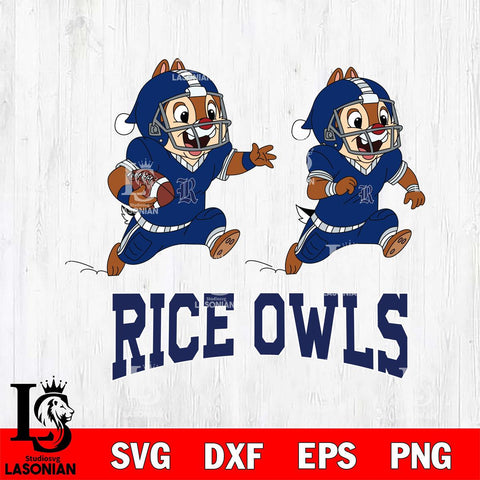 Rice Owls Chip & Dale Football Cricut,Christmas SVG DXF EPS PNG FILE, NCAA Digital Download,Instant Download, Silhouette