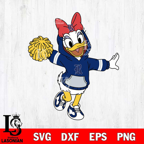 Rice Owls Daisy Duck Cheerleader Christmas File Cut, NCAA SVG DXF EPS PNG FILE, Digital Download , Criucut , Silhouette