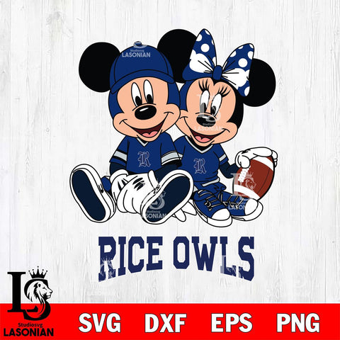 Rice Owls Disney Mickey And Minnie Football Svg Eps Dxf Png File, NCAA svg , Digital Download , Instant Download, Cricut File