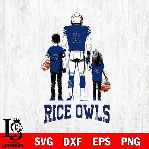 Rice Owls Father And Child Football SVG DXF EPS PNG FILE,NCAA SVG, Father day Digital Download,Instant Download, Silhouette