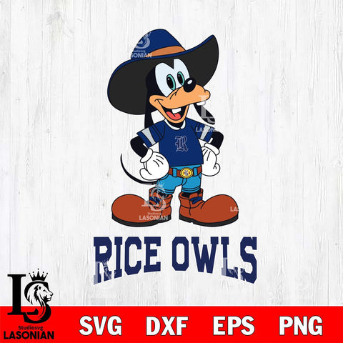 Rice Owls Goofy Cowboy Sport SVG DXF EPS PNG FILE,NCAA svg ,Football Digital Download,Instant Download, Silhouette