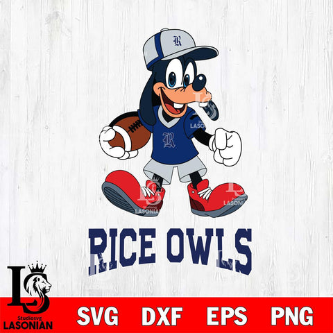 Rice Owls Goofy Football Player SVG DXF EPS PNG FILE,NCAA svg ,Football Digital Download,Instant Download, Silhouette