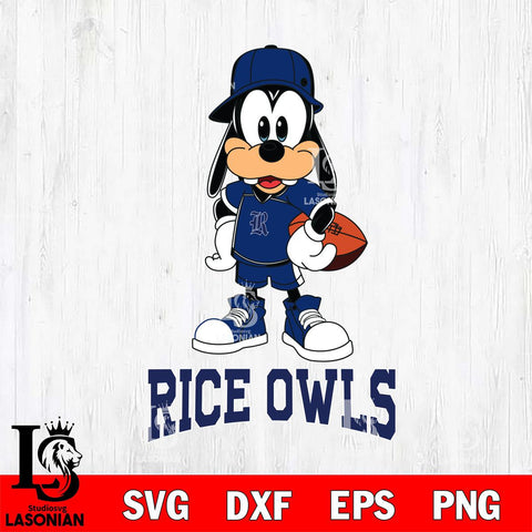 Rice Owls Goofy rugby SVG DXF EPS PNG FILE,NCAA svg ,Football Digital Download,Instant Download, Silhouette