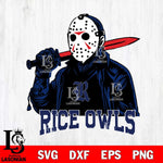 Rice Owls Jason Voorhees Horror 12 Svg Eps Dxf Png File, NCAA svg, Digital Download, Instant Download