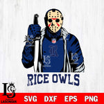 Rice Owls Jason Voorhees Horror 3 Svg Eps Dxf Png File, NCAA svg, Digital Download, Instant Download