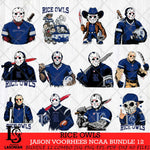 Rice Owls Jason Voorhees Horror Bundle 12 SVG Eps Dxf Png File, bundle NCAA svg, Digital Download, Instant Download