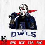 Rice Owls Jason Voorhees Horror Halloween Svg Eps Dxf Png File, NCAA svg, Digital Download, Instant Download